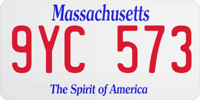 MA license plate 9YC573