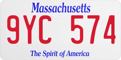 MA license plate 9YC574