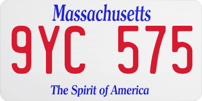 MA license plate 9YC575