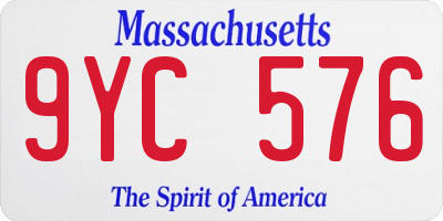 MA license plate 9YC576