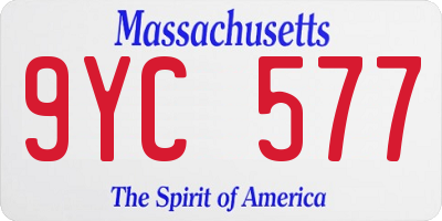 MA license plate 9YC577