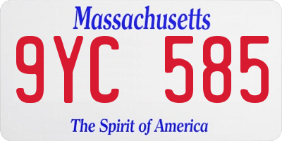 MA license plate 9YC585