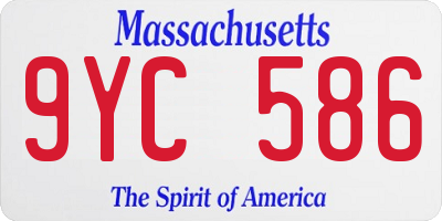 MA license plate 9YC586