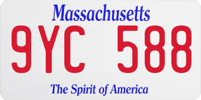 MA license plate 9YC588