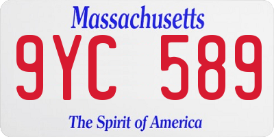 MA license plate 9YC589