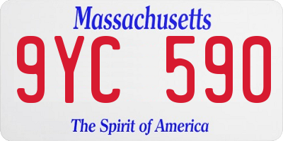 MA license plate 9YC590