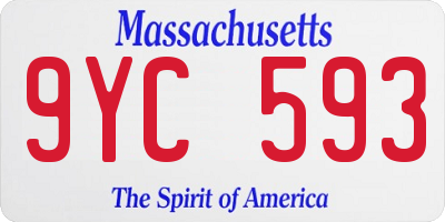 MA license plate 9YC593