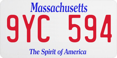 MA license plate 9YC594