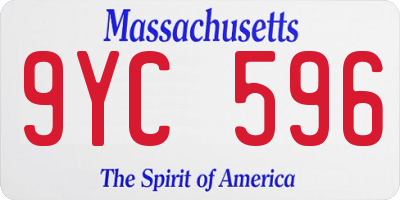 MA license plate 9YC596