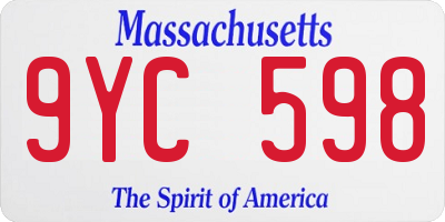 MA license plate 9YC598