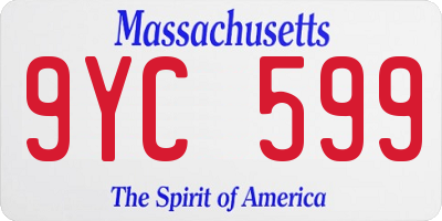 MA license plate 9YC599