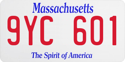 MA license plate 9YC601