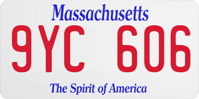MA license plate 9YC606