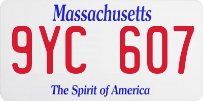 MA license plate 9YC607