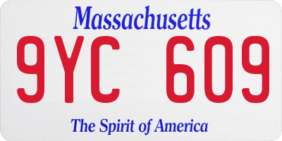 MA license plate 9YC609