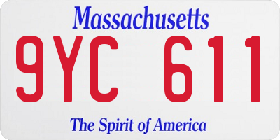 MA license plate 9YC611