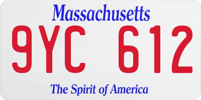 MA license plate 9YC612