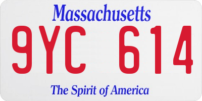 MA license plate 9YC614