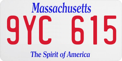 MA license plate 9YC615
