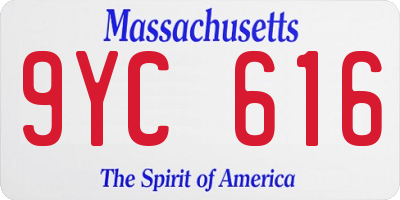 MA license plate 9YC616