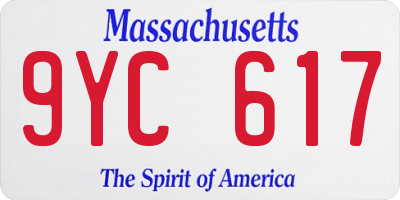 MA license plate 9YC617