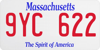 MA license plate 9YC622