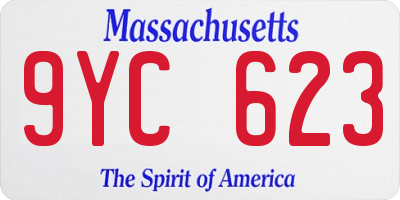 MA license plate 9YC623