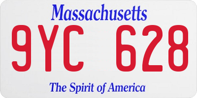 MA license plate 9YC628