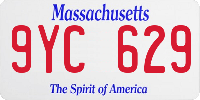 MA license plate 9YC629