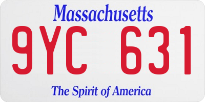 MA license plate 9YC631