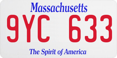 MA license plate 9YC633