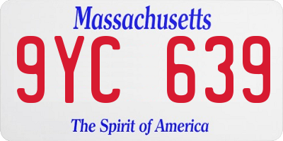 MA license plate 9YC639