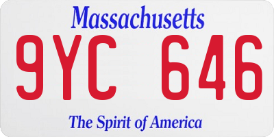 MA license plate 9YC646