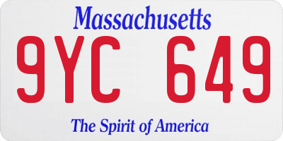 MA license plate 9YC649