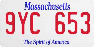 MA license plate 9YC653