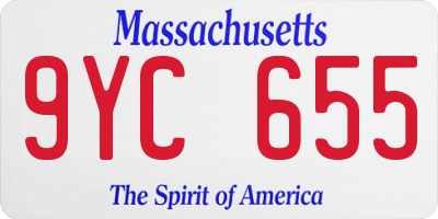 MA license plate 9YC655