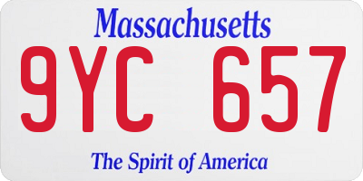 MA license plate 9YC657