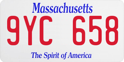 MA license plate 9YC658