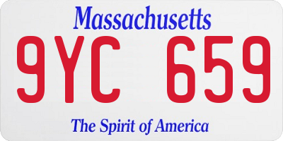 MA license plate 9YC659
