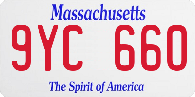 MA license plate 9YC660
