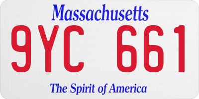 MA license plate 9YC661