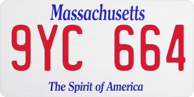 MA license plate 9YC664