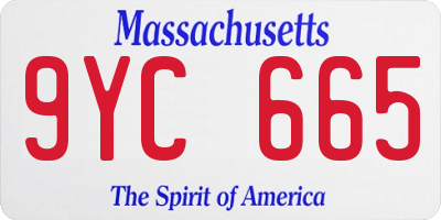 MA license plate 9YC665