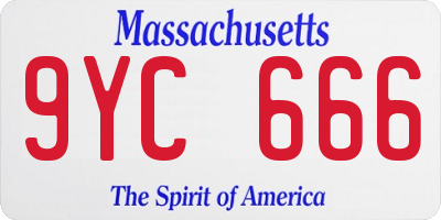 MA license plate 9YC666
