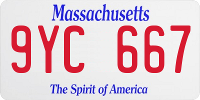 MA license plate 9YC667