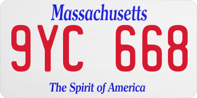 MA license plate 9YC668