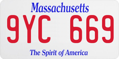 MA license plate 9YC669