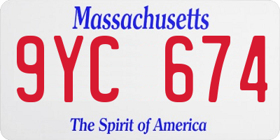 MA license plate 9YC674