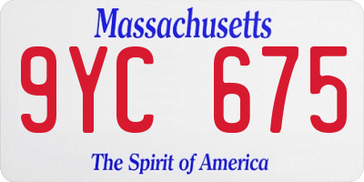 MA license plate 9YC675