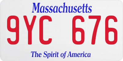 MA license plate 9YC676